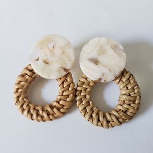 Bohemian rattan earrings